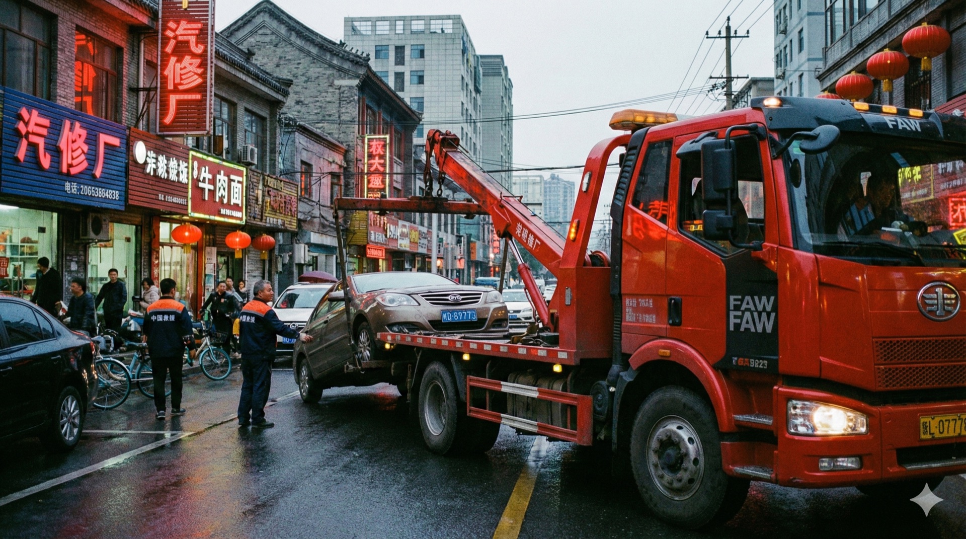 拖车救援服务 - 西安吉时猿24小时紧急道路救援服务